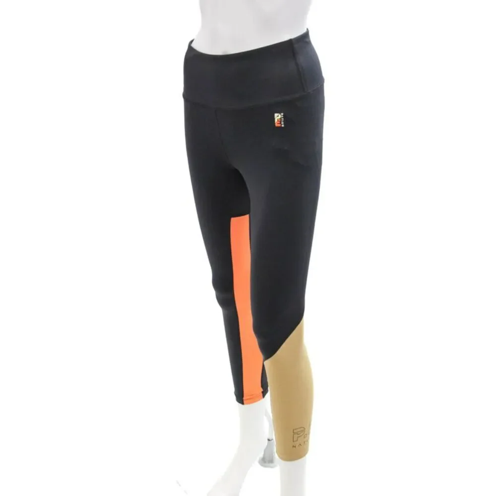 P.E Nation Womens High Waisted Color Blocked Athletic Leggings Black Size M_2